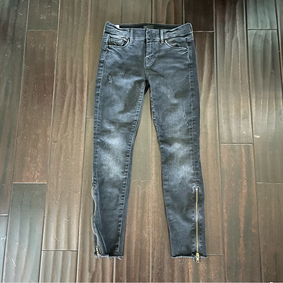 MOTHER Looker Zip Fray Jeans Wait Until Dark Size 25 - Picture 5 of 10